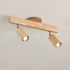 Faretto a soffitto orientabile a semi incasso in legno a 5 luci