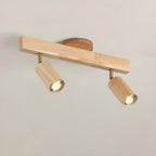 Faretto a soffitto orientabile a semi incasso in legno a 5 luci