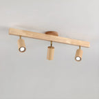 Faretto a soffitto orientabile a semi incasso in legno a 5 luci