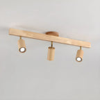 Faretto a soffitto orientabile a semi incasso in legno a 5 luci
