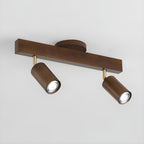 Faretto a soffitto orientabile a semi incasso in legno a 5 luci