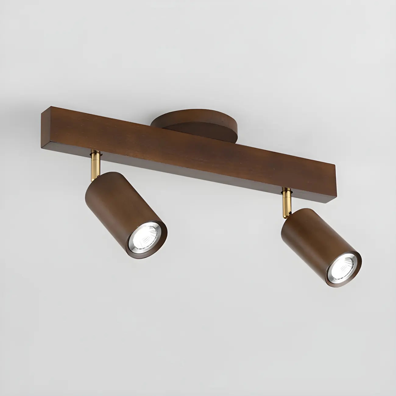 Faretto a soffitto orientabile a semi incasso in legno a 5 luci