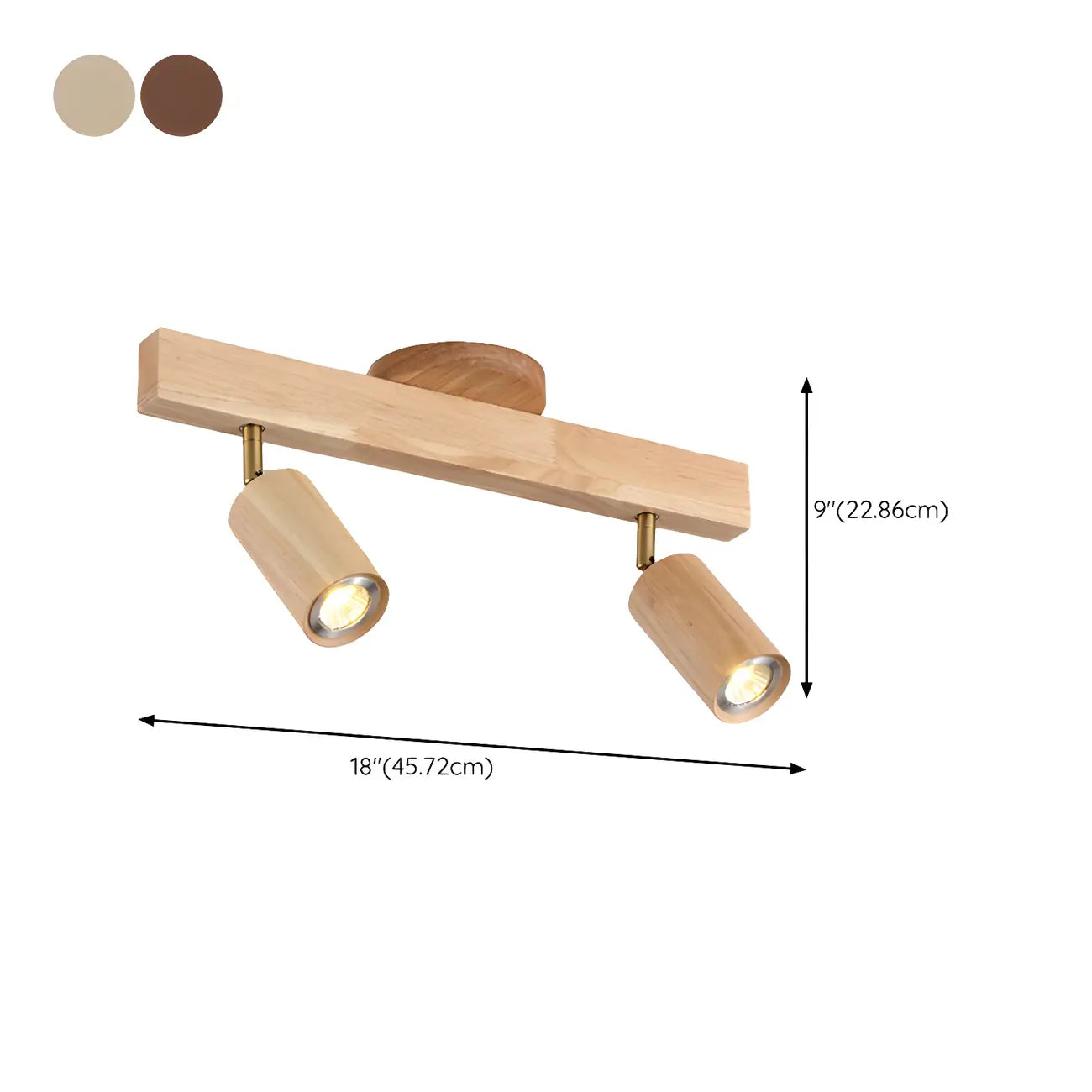 Faretto a soffitto orientabile a semi incasso in legno a 5 luci