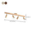 Faretto a soffitto orientabile a semi incasso in legno a 5 luci