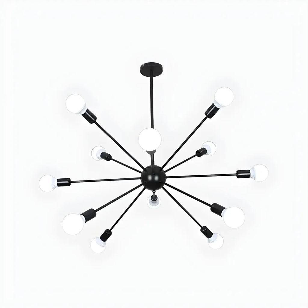 Lustre Sputnik moderne à globe doré et LED