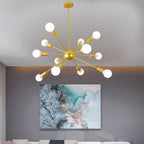Lustre Sputnik moderne à globe doré et LED