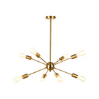 Lustre Sputnik moderne à globe doré et LED