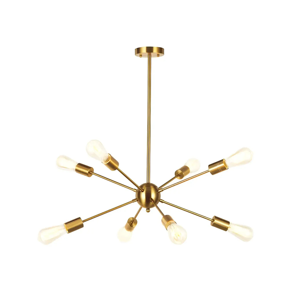 Lustre Sputnik moderne à globe doré et LED