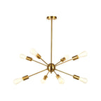 Lustre Sputnik moderne à globe doré et LED