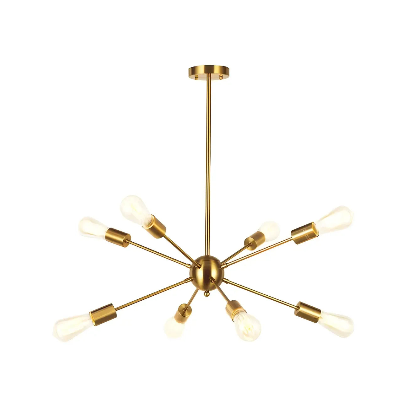 Lustre Sputnik moderne à globe doré et LED