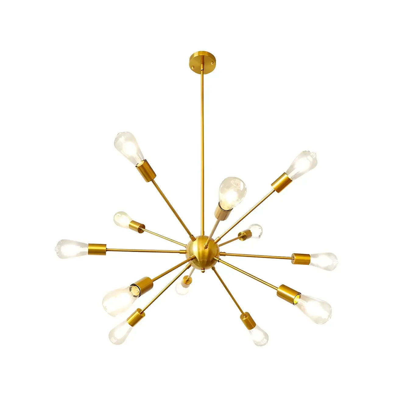 Lustre Sputnik moderne à globe doré et LED