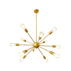 Lustre Sputnik moderne à globe doré et LED