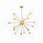 Lustre Sputnik moderne à globe doré et LED