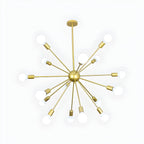 Lustre Sputnik moderne à globe doré et LED
