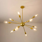 Lustre Sputnik moderne à globe doré et LED