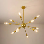 Lustre Sputnik moderne à globe doré et LED