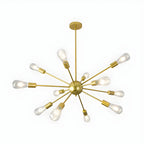 Lustre Sputnik moderne à globe doré et LED