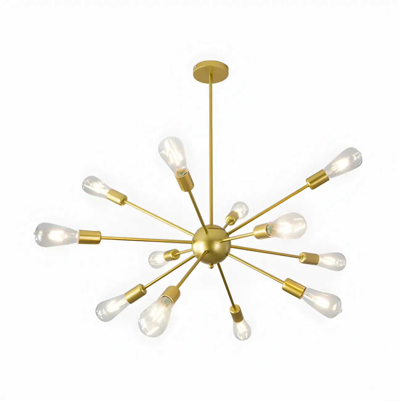 Lustre Sputnik moderne à globe doré et LED