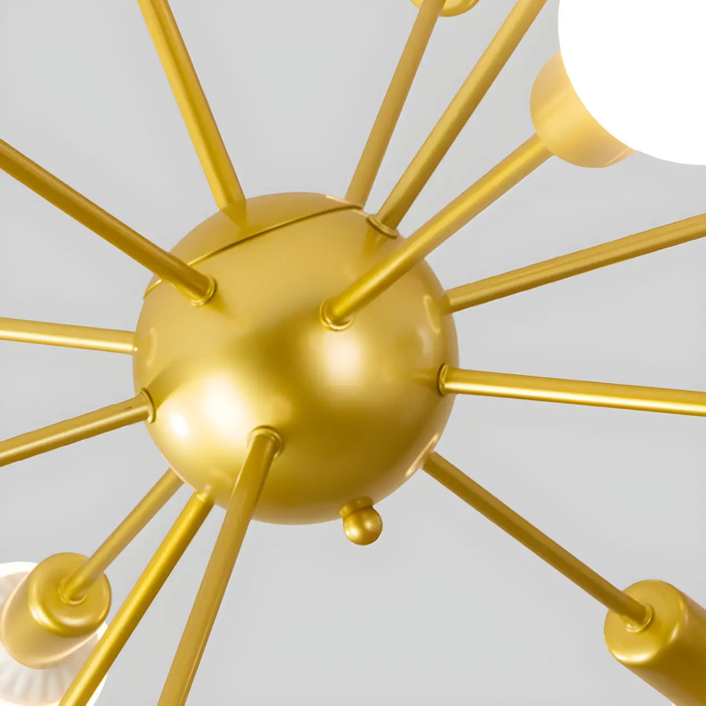 Lustre Sputnik moderne à globe doré et LED