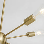 Lustre Sputnik moderne à globe doré et LED