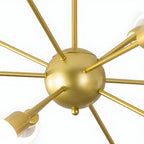 Lustre Sputnik moderne à globe doré et LED