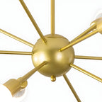 Lustre Sputnik moderne à globe doré et LED