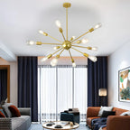 Lustre Sputnik moderne à globe doré et LED
