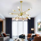 Lustre Sputnik moderne à globe doré et LED