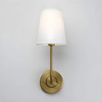 Applique murale glamour moderne en laiton avec abat-jour en tissu