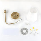 Applique murale glamour moderne en laiton avec abat-jour en tissu