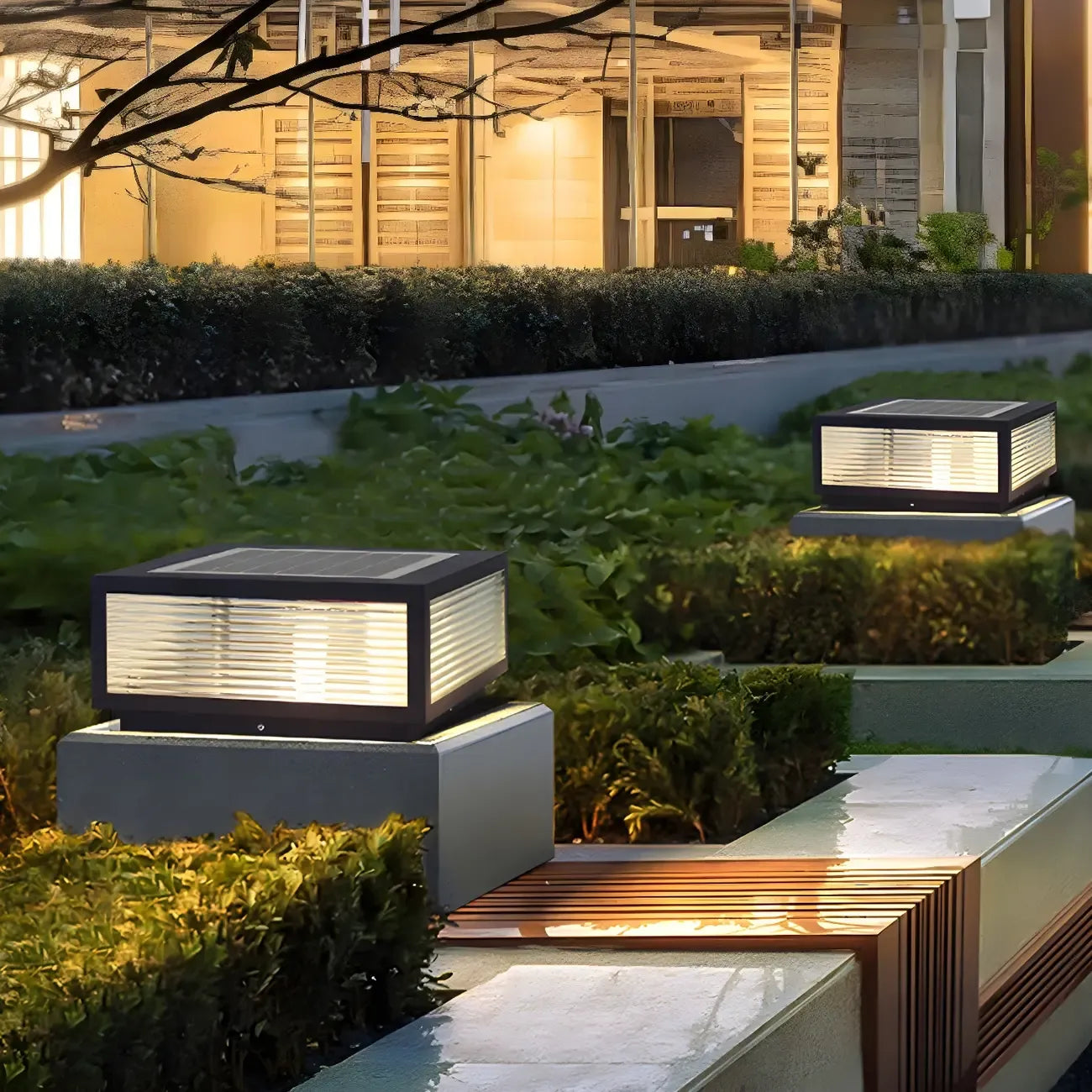 Lampes solaires rectangulaires d'extérieur à couleurs changeantes