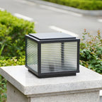 Lampe solaire extérieure cubique noire à LED bicolore