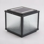 Lampe solaire extérieure cubique noire à LED bicolore