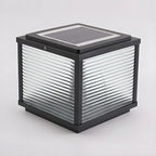 Lampe solaire extérieure cubique noire à LED bicolore