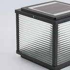 Lampe solaire extérieure cubique noire à LED bicolore