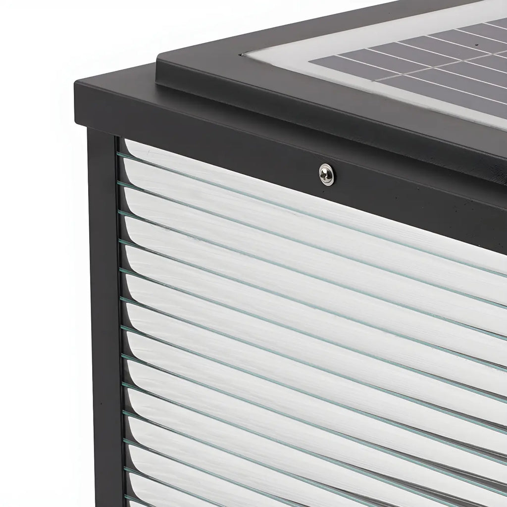 Lampe solaire extérieure cubique noire à LED bicolore