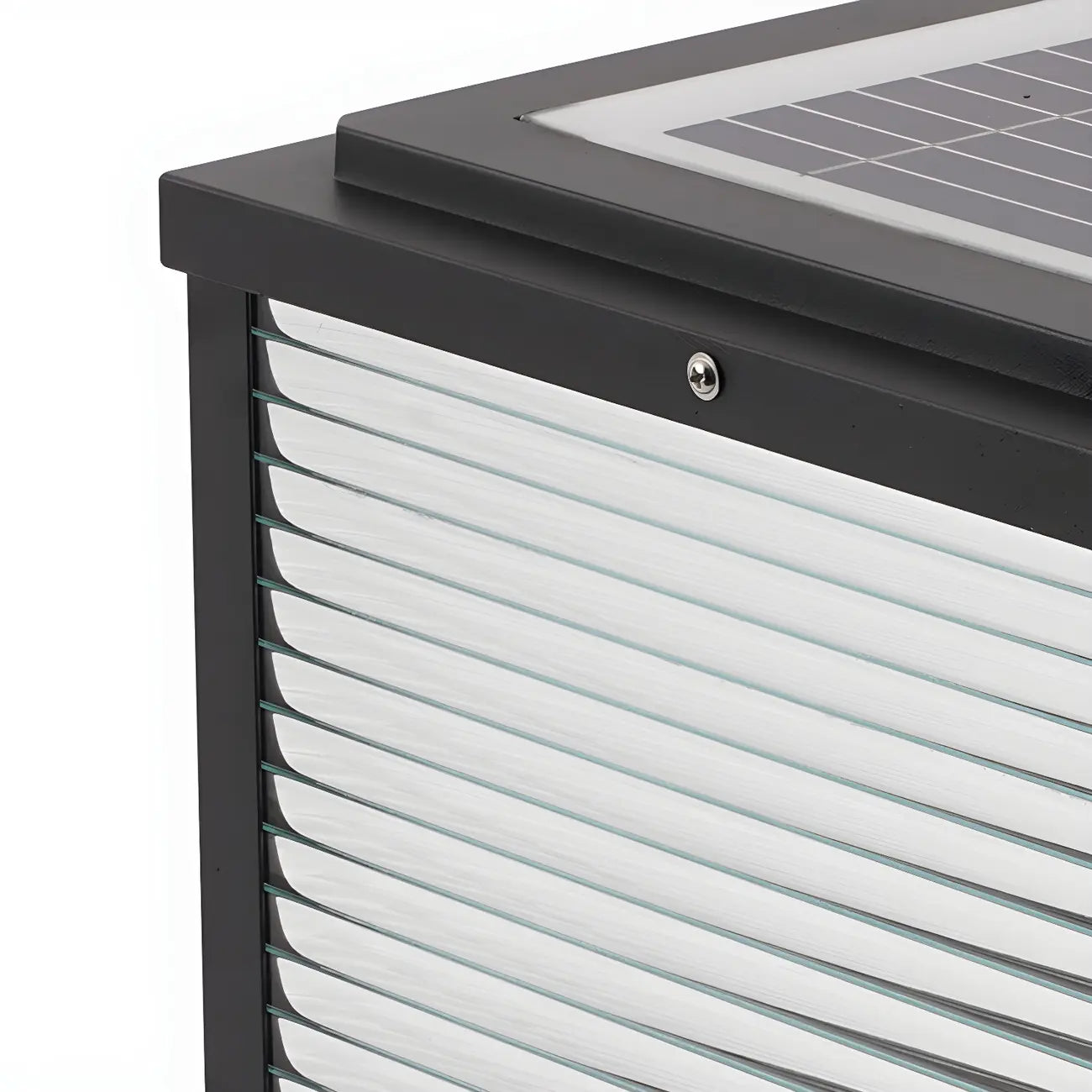 Lampe solaire extérieure cubique noire à LED bicolore