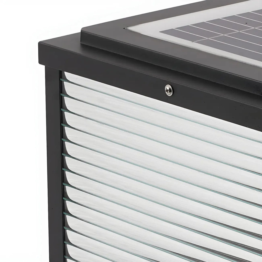 Lampe solaire extérieure cubique noire à LED bicolore