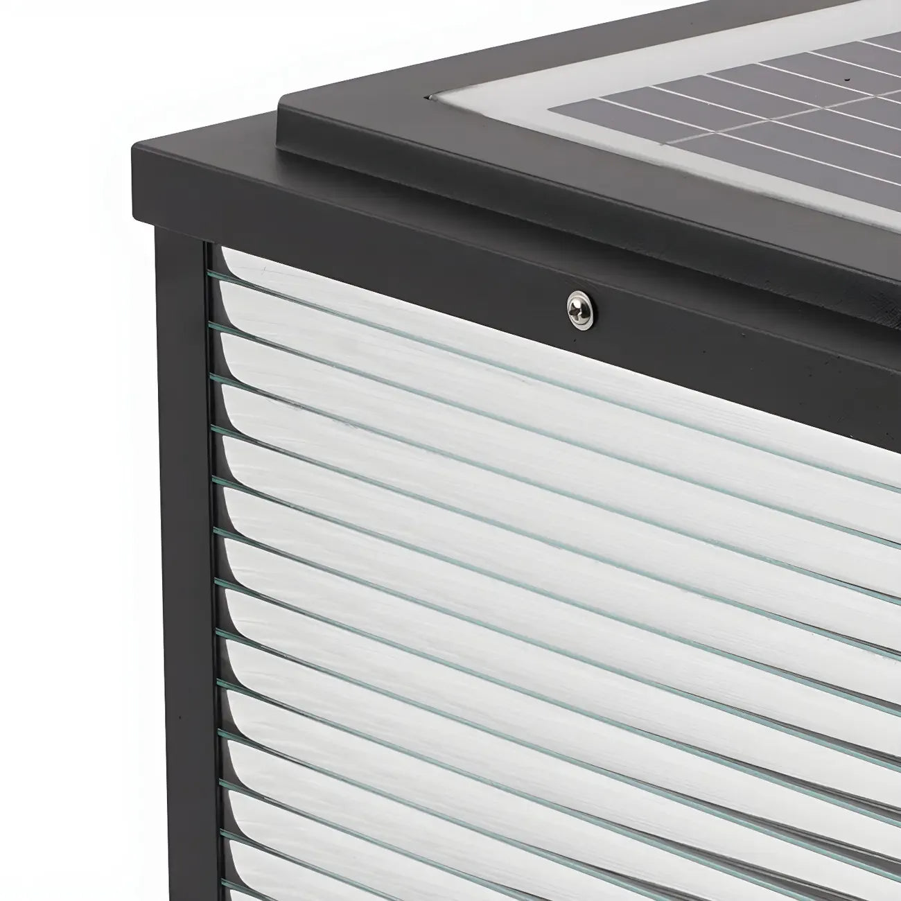 Lampe solaire extérieure cubique noire à LED bicolore