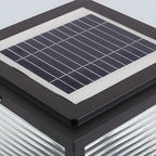 Lampe solaire extérieure cubique noire à LED bicolore