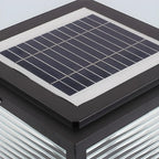 Lampe solaire extérieure cubique noire à LED bicolore