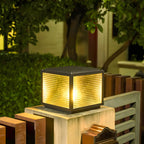 Lampe solaire extérieure cubique noire à LED bicolore