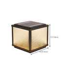 Lampe solaire extérieure cubique noire à LED bicolore