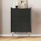 Commode et chiffonnier élégants en bois gris avec rangement