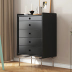 Commode et chiffonnier élégants en bois gris avec rangement