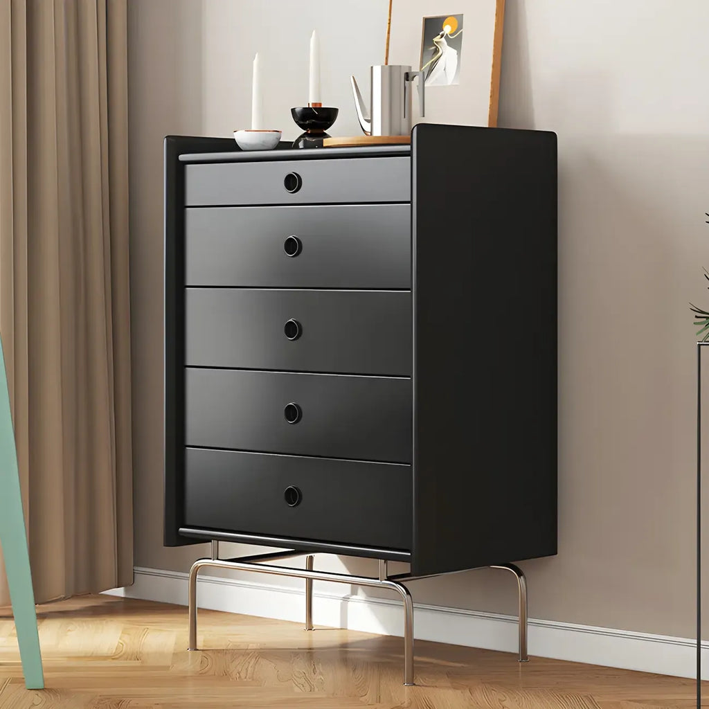Commode et chiffonnier élégants en bois gris avec rangement