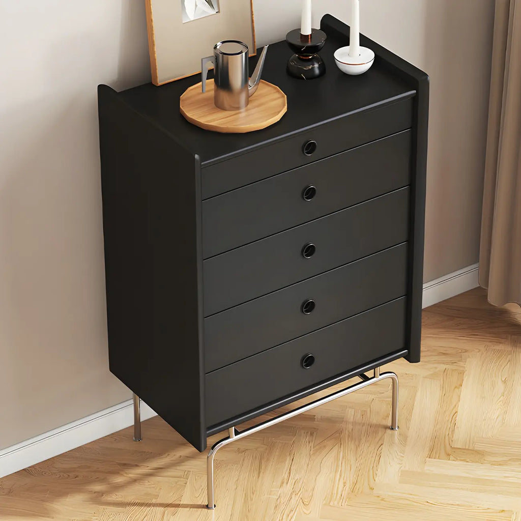 Commode et chiffonnier élégants en bois gris avec rangement