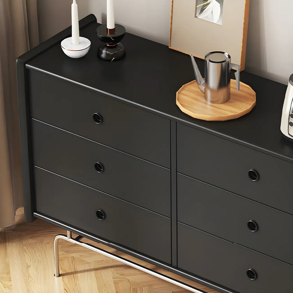 Commode et chiffonnier élégants en bois gris avec rangement