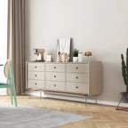Commode et chiffonnier élégants en bois gris avec rangement