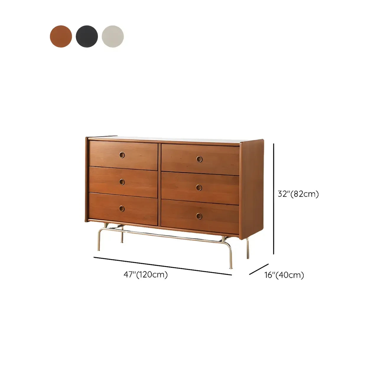 Commode et chiffonnier élégants en bois gris avec rangement